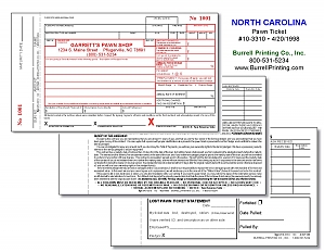 Larger image for North Carolina Handwritten Pawn Ticket 10-3310