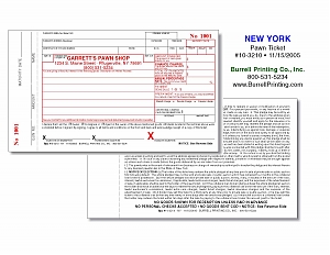 Larger image for New York Handwritten Pawn Ticket 10-3210