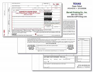 Larger image for Texas Handwritten Pawn Ticket 10-4310