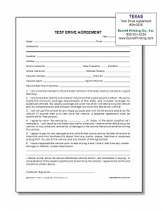 Larger image for Test Drive Agreement