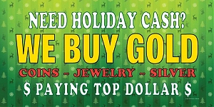 Larger image for 48 x 24 - Green - Holiday Cash Banner